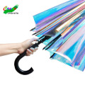 2020 new fashion promotional colourful innovative creative bubble poe material full body pvc iridescent umbrella